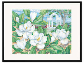 Gerahmter Kunstdruck Magnolia Gazebo