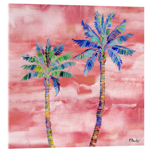 Acrylic print Tahiti Palm Sunset II