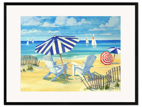 Gerahmter Kunstdruck Zweisamkeit am Strand