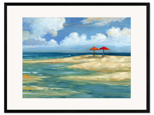 Kehystetty taidepainatus Umbrella Beachscape