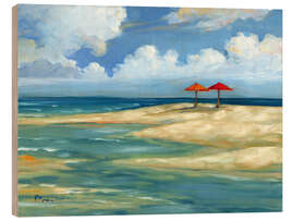 Stampa su legno Umbrella Beachscape