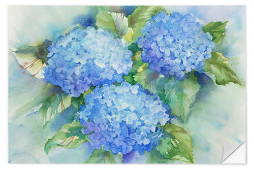 Autocolante decorativo Sky Blue Hydrangea