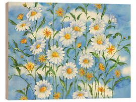 Wood print Heavenly Daisies