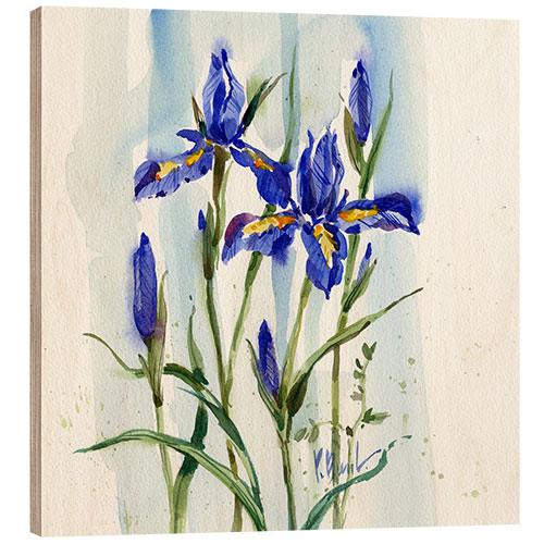 Holzbild Blue Iris