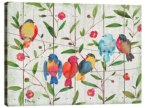 Canvas print Six Perched Birds