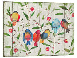 Magnettafel Sechs Sitzende Vögel