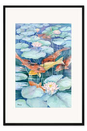 Gerahmter Kunstdruck Lilienteich