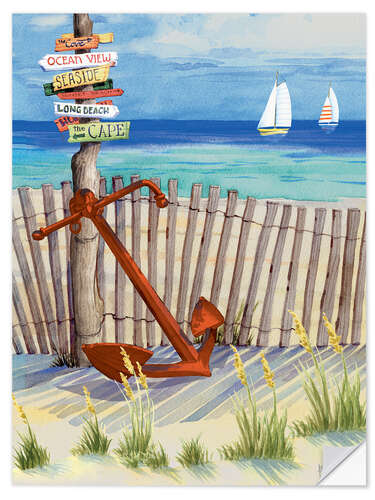 Vinilo para la pared Beach Signs Anchor