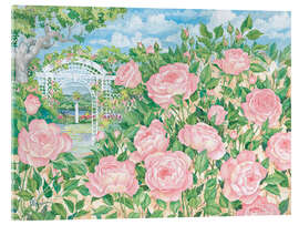 Tableau en verre acrylique Rose Trellis