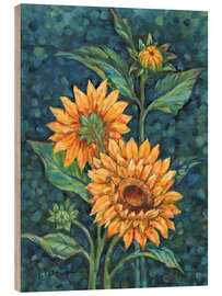 Wood print Impressions of Sunflowers II