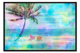 Gerahmter Kunstdruck Palmenbucht Mirage