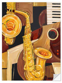 Muursticker Abstract Saxophone