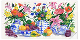 Wall sticker Still Life with Flowers and Fruit