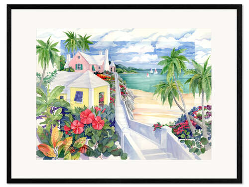 Impresión de arte enmarcada Island Cliffs