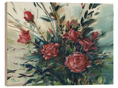 Wood print Bouquet of Roses