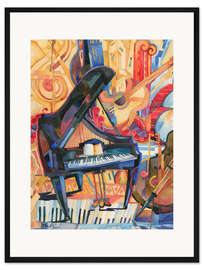 Gerahmter Kunstdruck Big City Music Piano