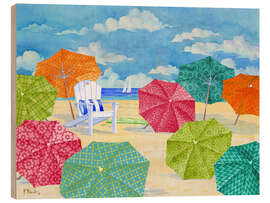 Wood print Sunnyside Umbrellas II