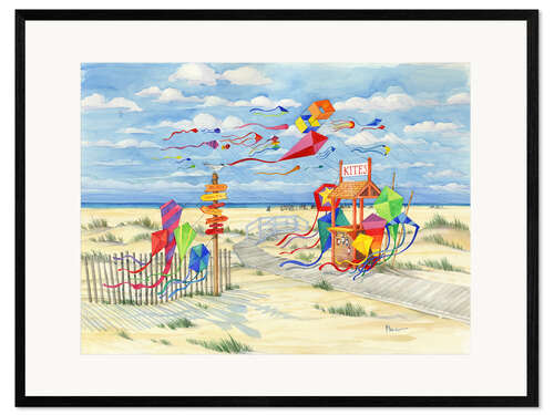 Impression artistique encadrée Kite Kiosk in the Wind I