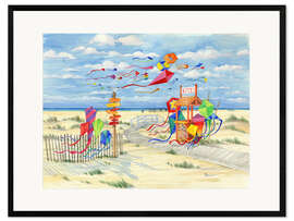 Impression artistique encadrée Kite Kiosk in the Wind I