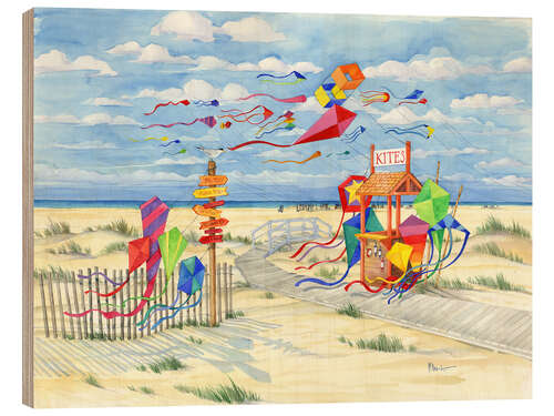 Wood print Kite Kiosk in the Wind I