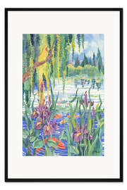 Gerahmter Kunstdruck Teich mit Iris