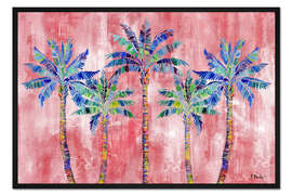 Gerahmter Kunstdruck Tahiti Palm Sunset I