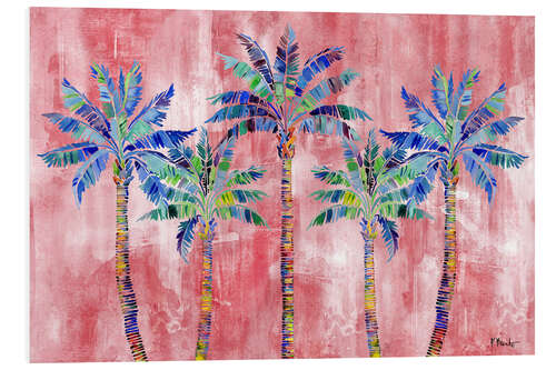 Foam board print Tahiti Palm Sunset I