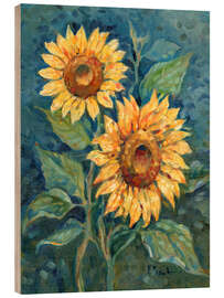 Wood print Impressions of Sunflowers I