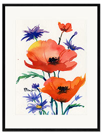 Framed art print Orange Poppies