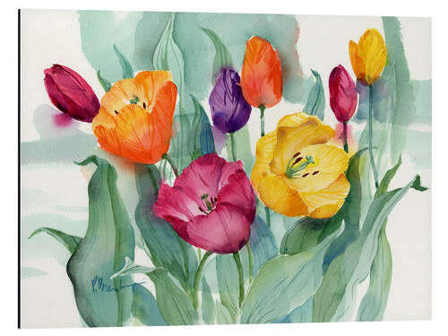 Aluminium print Mixed Tulips