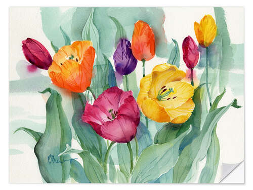 Muursticker Mixed Tulips