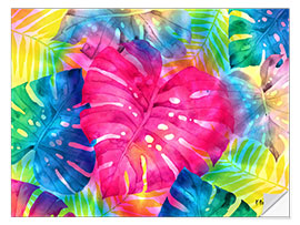 Muursticker Tie Dye Palm Frond