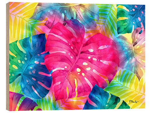 Wood print Tie Dye Palm Frond