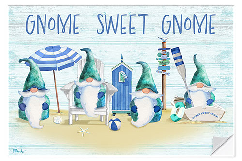 Selvklæbende plakat Coastal Gnomes