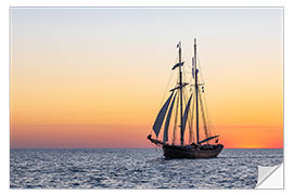 Selvklebende plakat Sail Ship on the Baltic Sea I