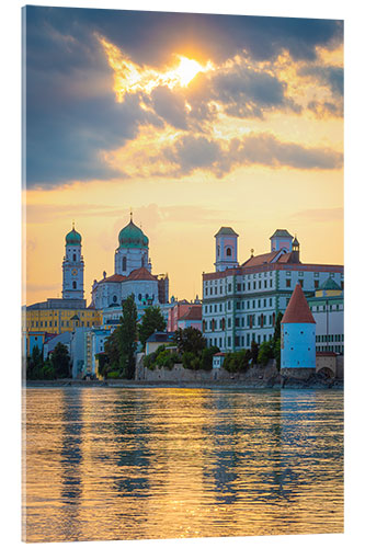 Acrylic print Sunset Over Passau