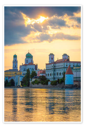 Poster Sunset Over Passau