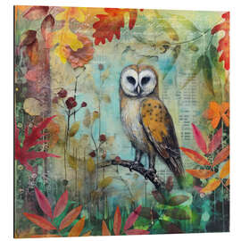 Aluminium print Owl in the Autumn Garden