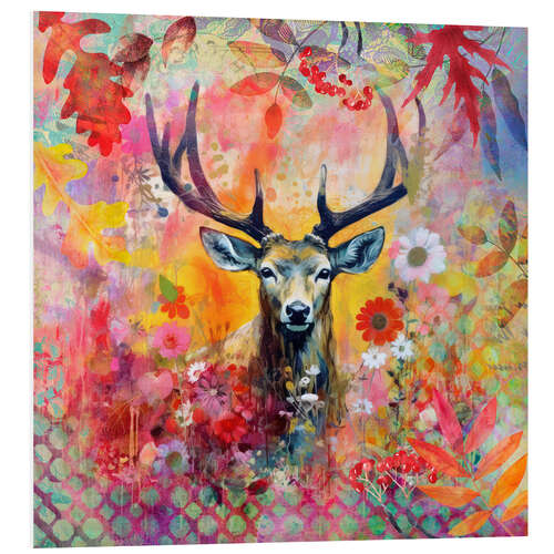 Foam board print Wild Deer Fall Fantasy