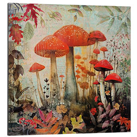 Aluminium print Mushroom Forest