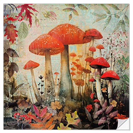 Vinilo para la pared Mushroom Forest