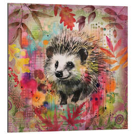 Magnettafel Igel im Herbstgarten