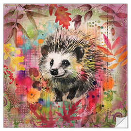 Vinilo para la pared Hedgehog in the Autumn Garden