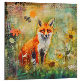 Tableau en aluminium Wild Fox Autumn Tale