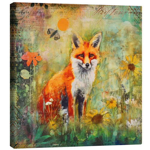 Canvas print Wild Fox Autumn Tale