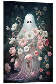 Akrylglastavla Ghost With a Bouquet of Flowers