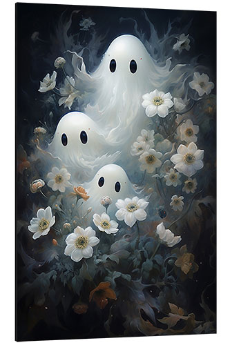 Aluminium print Three Ghosts and Flowers