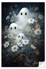 Wall sticker Three Ghosts and Flowers