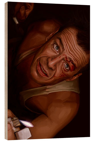 Print på træ Bruce Willis - Die Hard
