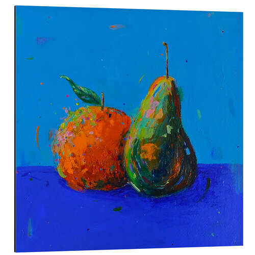 Aluminium print Orange and Pear